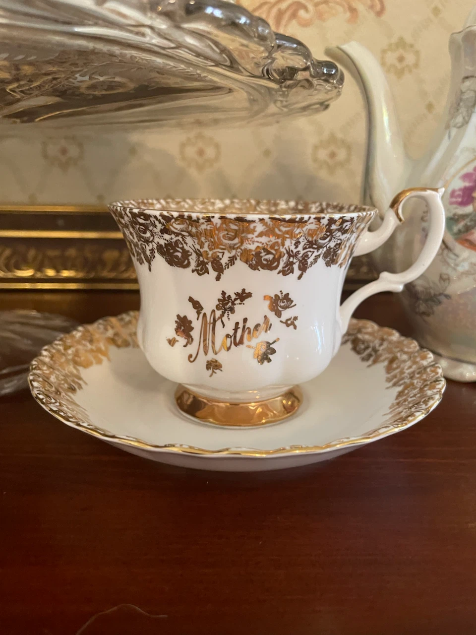 Royal Albert Bone China "Mother" Teacup and Saucer Set