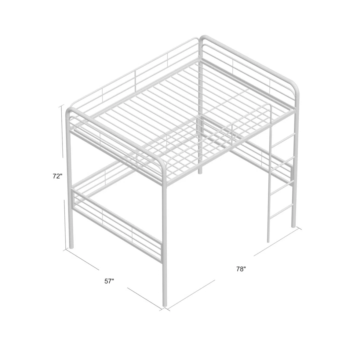 Black Metal Loft Bed Frame-Full - photo 3