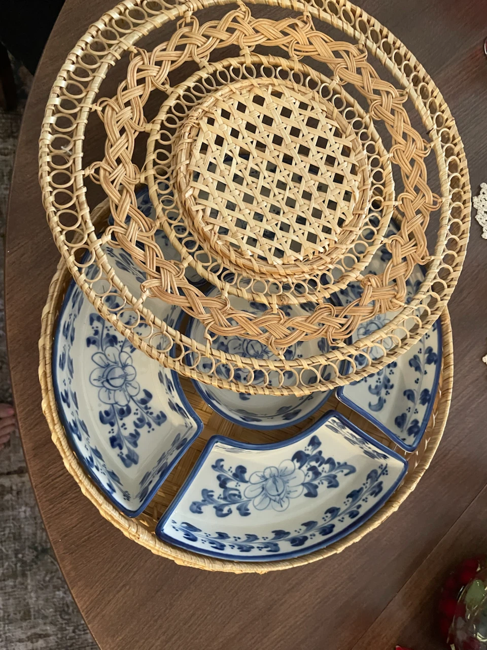 Wicker Chip and Dip Platter Set - photo 3