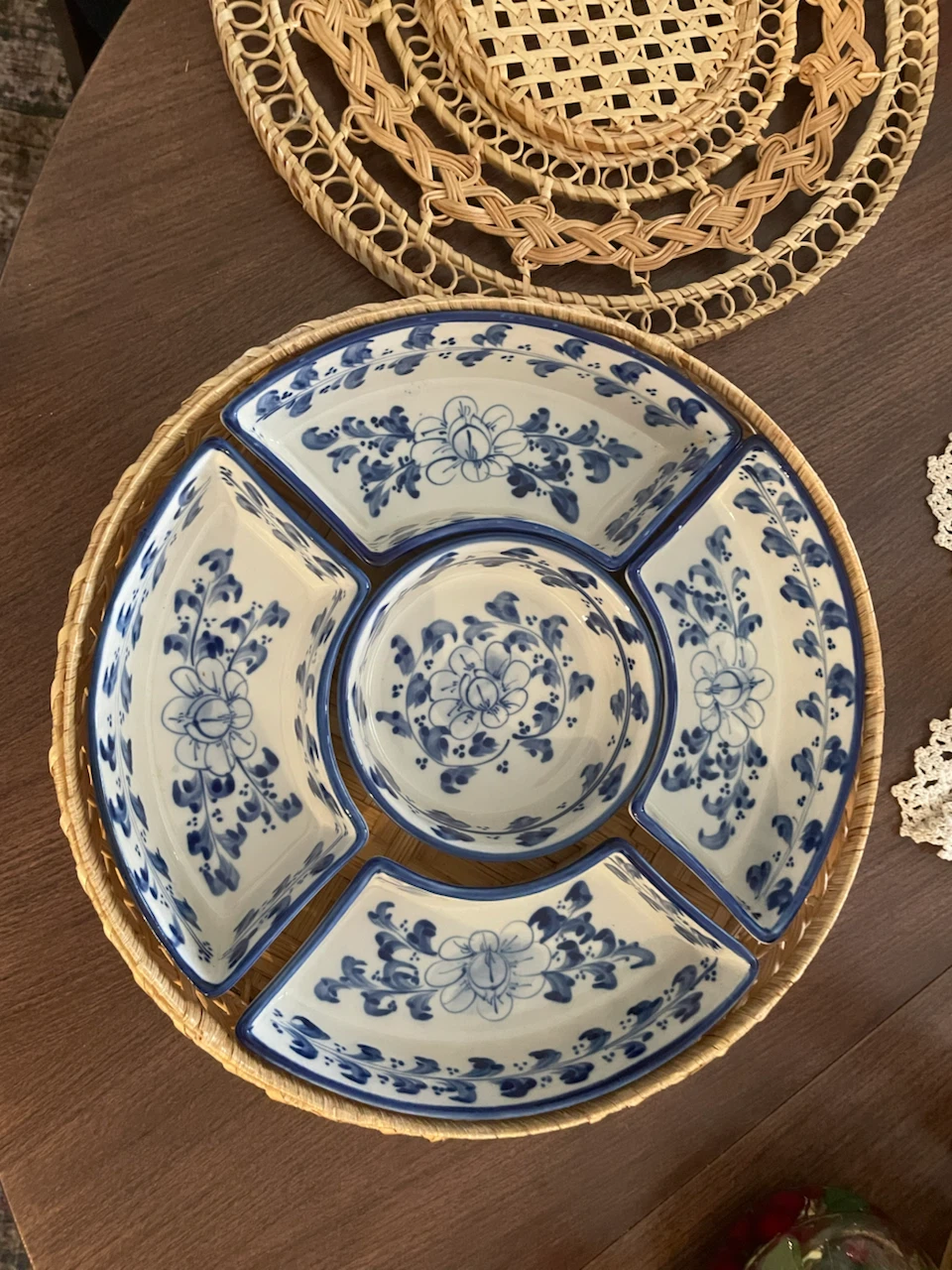 Wicker Chip and Dip Platter Set - photo 4