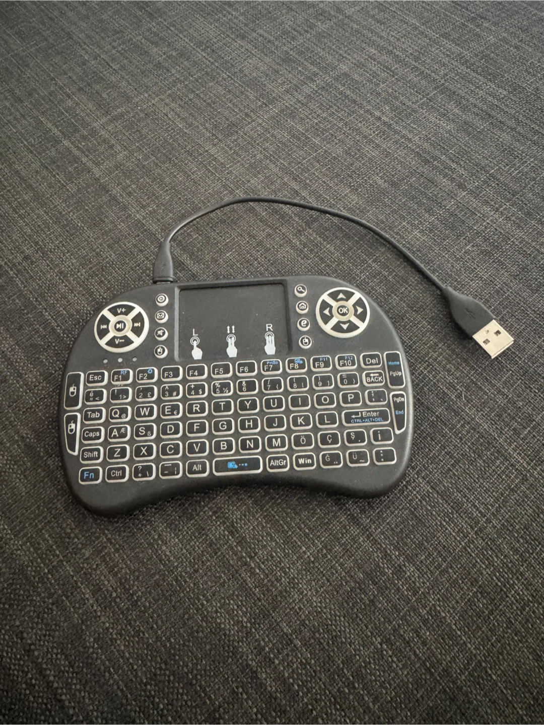 Black Mini Wireless Keyboard with Touchpad