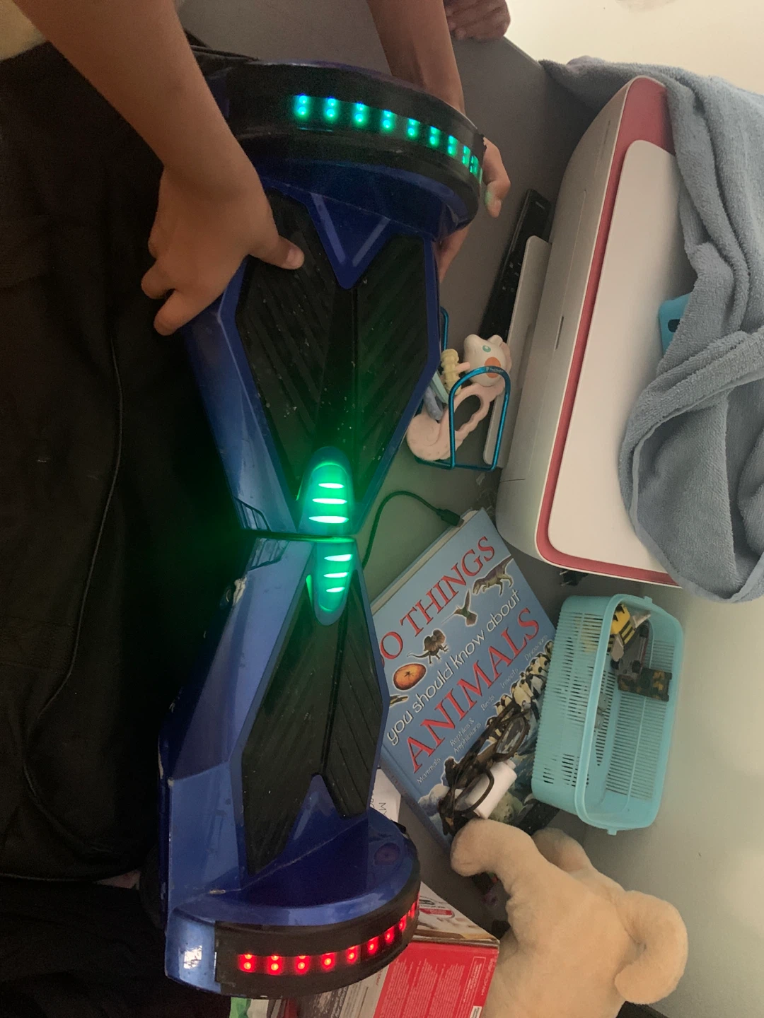 Blue Hoverboard with LED Lights
