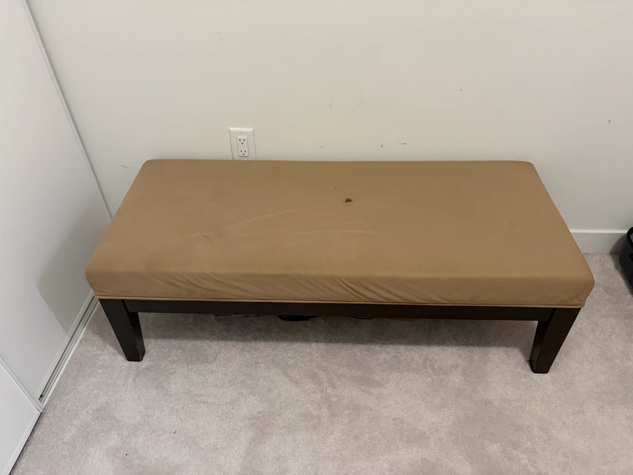 Tan Upholstered Bench Ottoman - photo 2