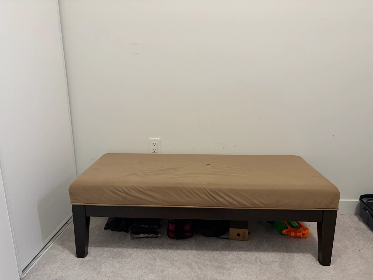 Tan Upholstered Bench Ottoman - photo 3