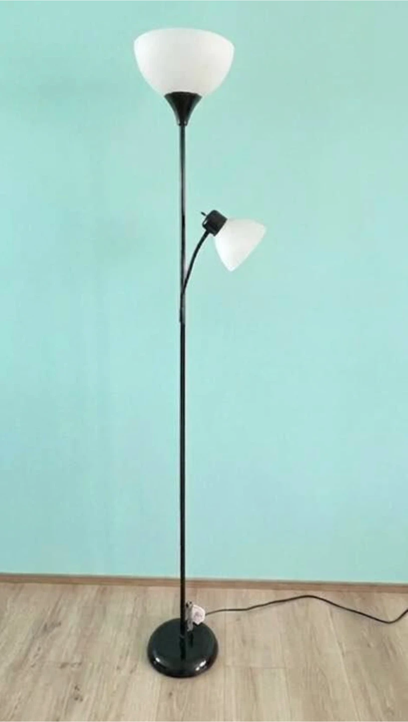 Black floor lamp with adjustable reading light - photo 2
