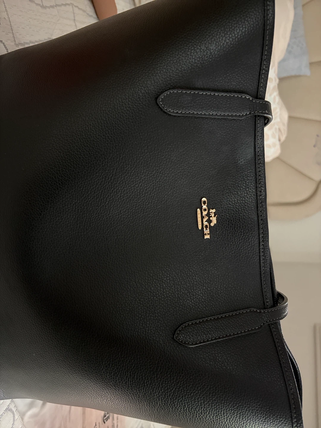 COACH Black Leather Tote Bag