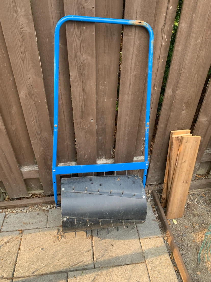Blue Lawn Aerator Roller