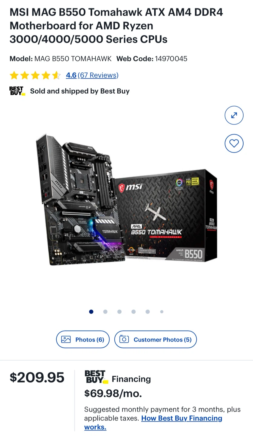 MSI MAG B550 Tomahawk Motherboard