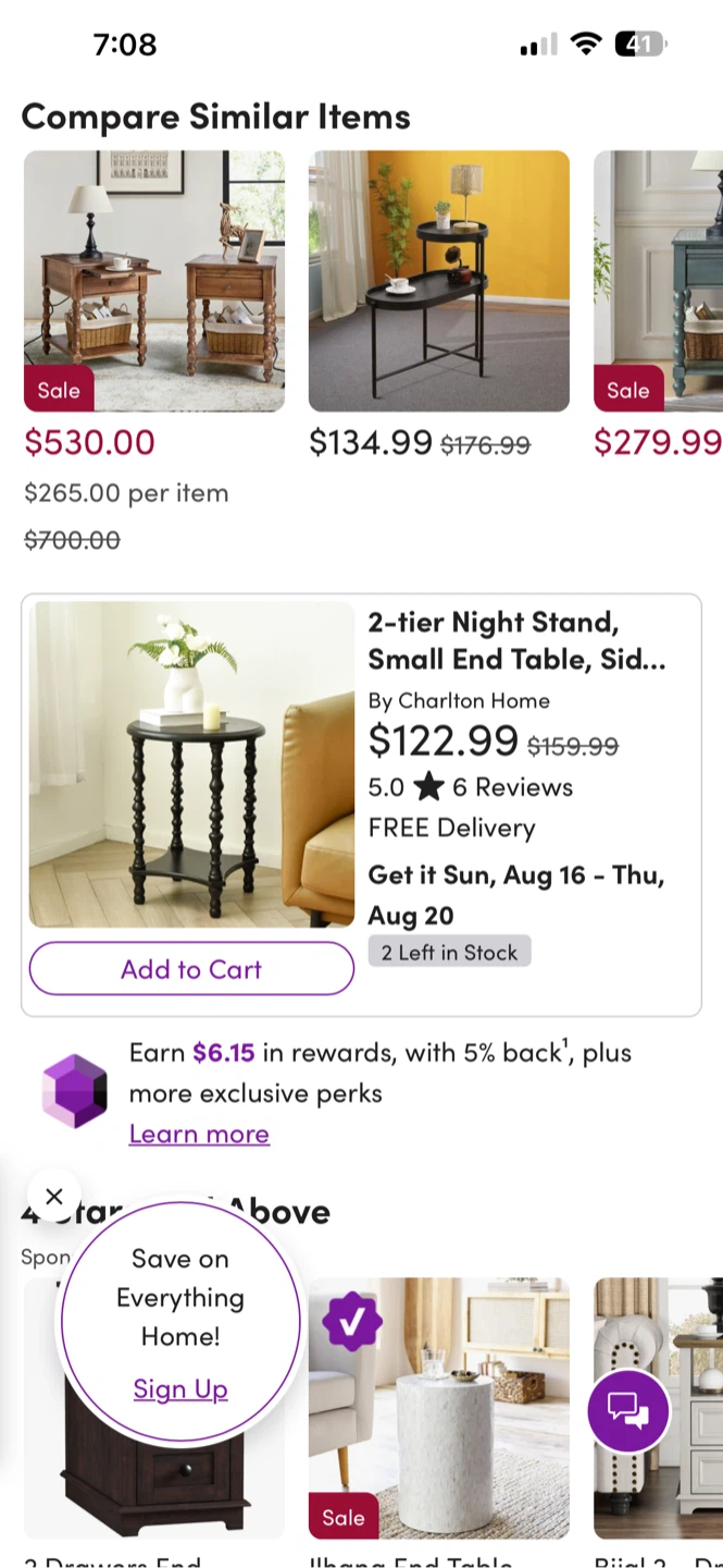 Black wooden side table two tiers - photo 5