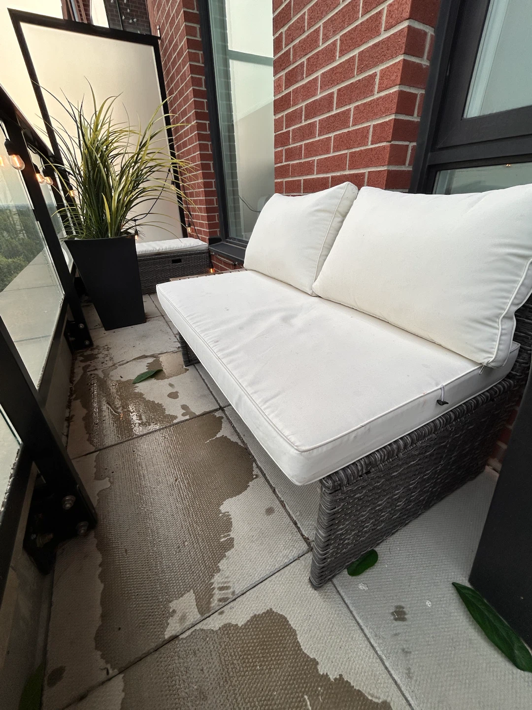 Outdoor Wicker Loveseat with Storage