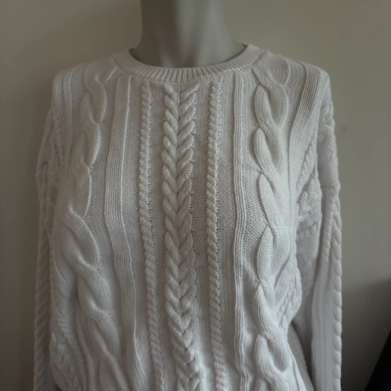 Nicole Miller White Cable Knit Sweater - photo 3