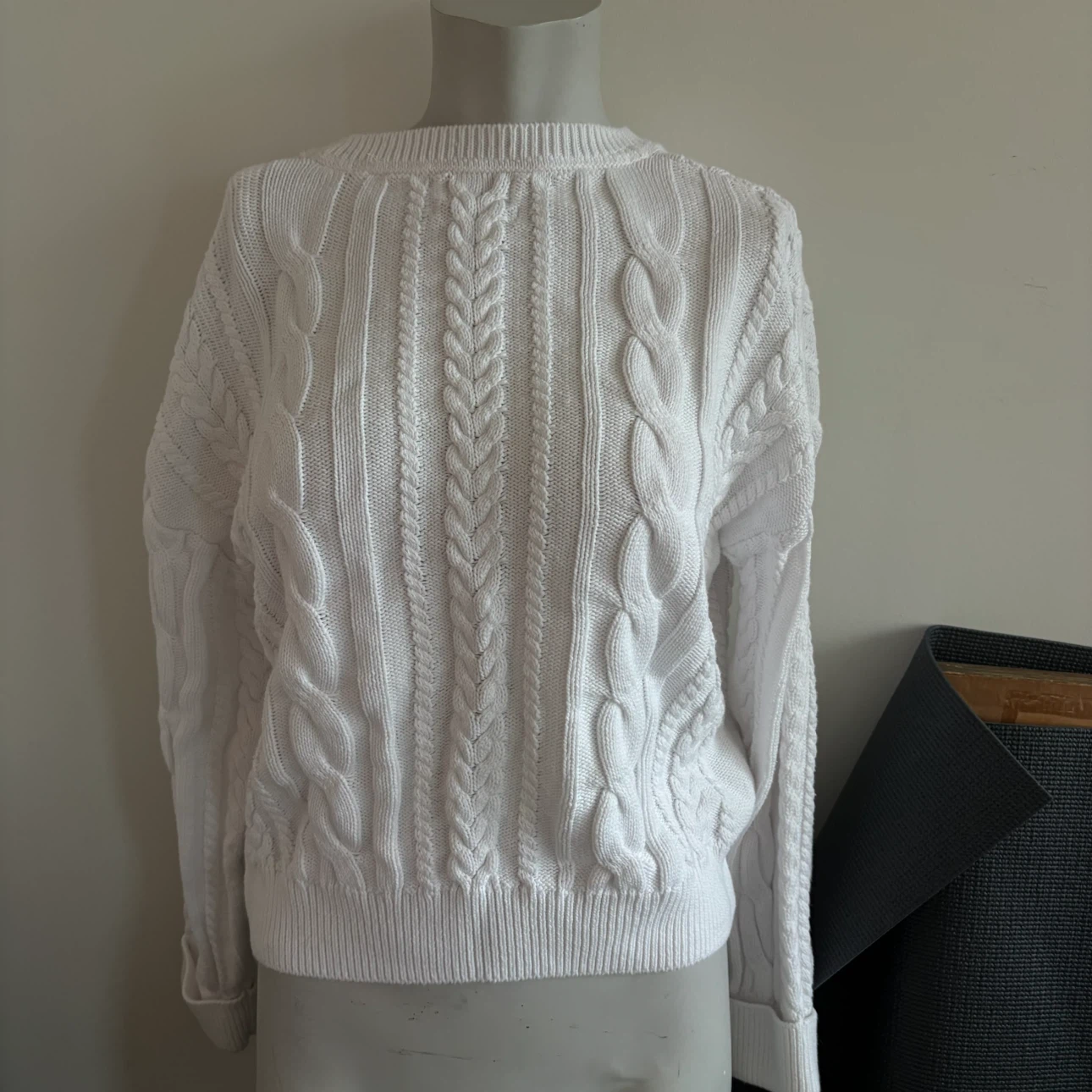 Nicole Miller White Cable Knit Sweater - photo 4