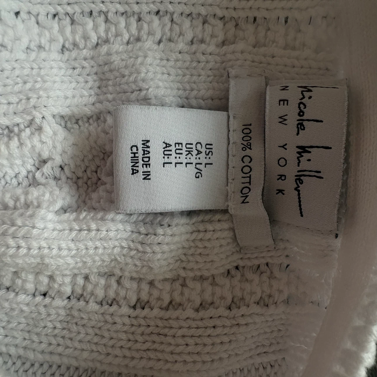 Nicole Miller White Cable Knit Sweater - photo 5