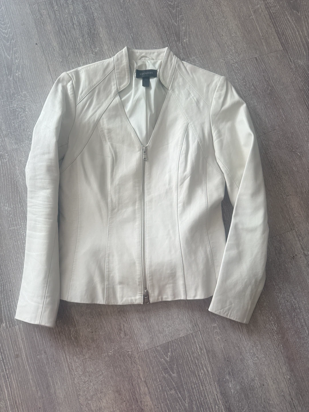 New Danier White Leather Jacket