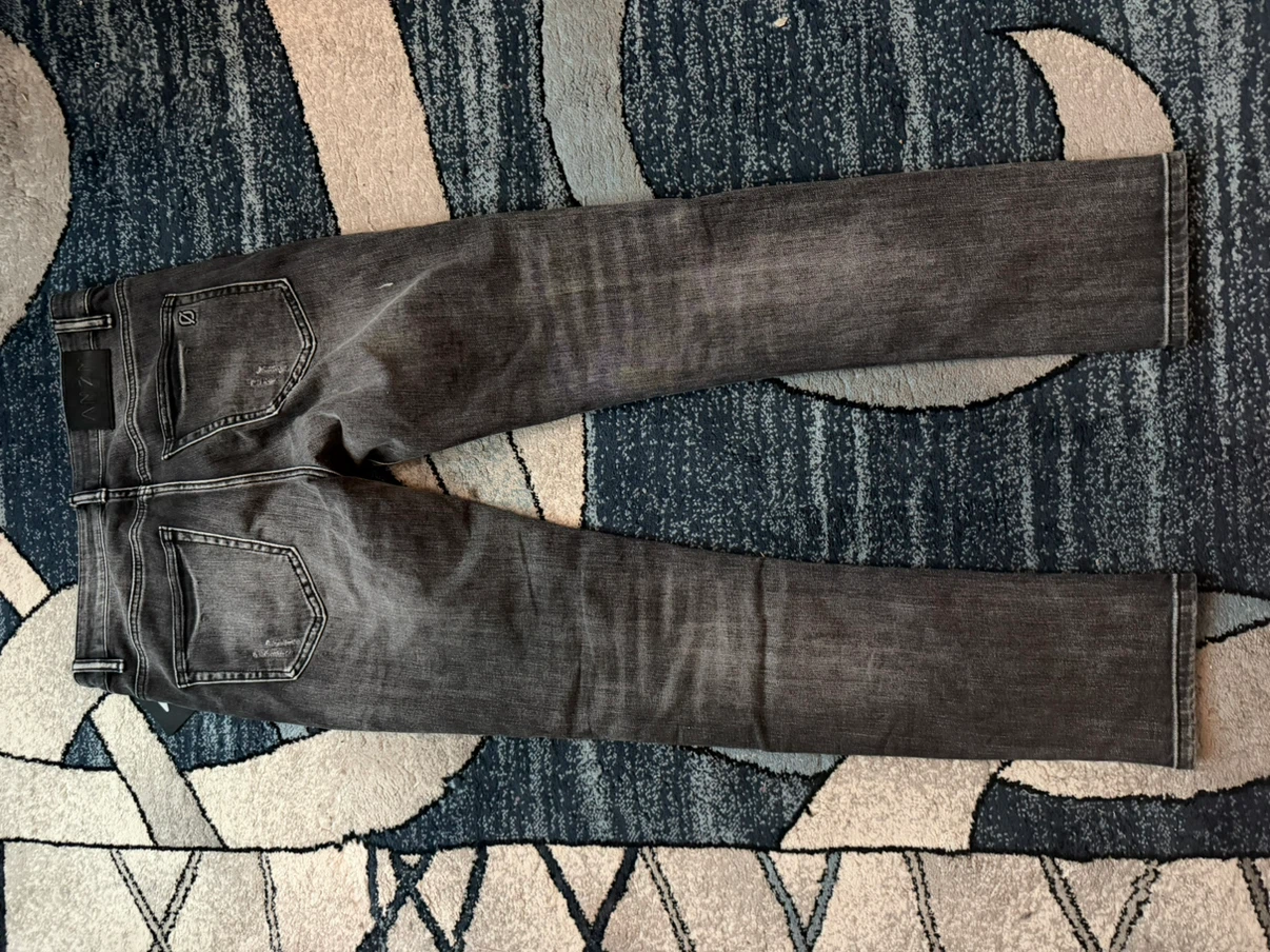 ANOM Slim Fit Black Jeans with Green Patch - photo 2