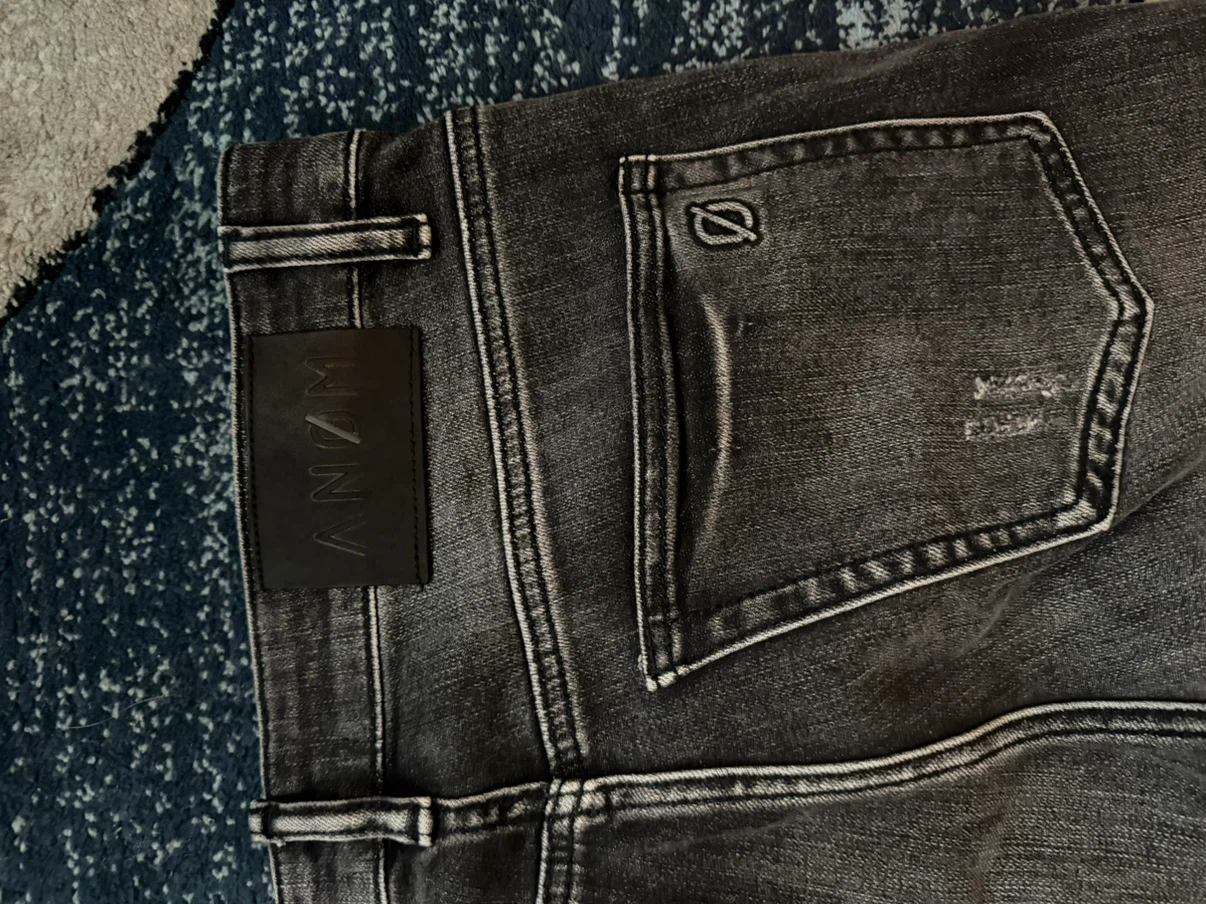 ANOM Slim Fit Black Jeans with Green Patch - photo 3