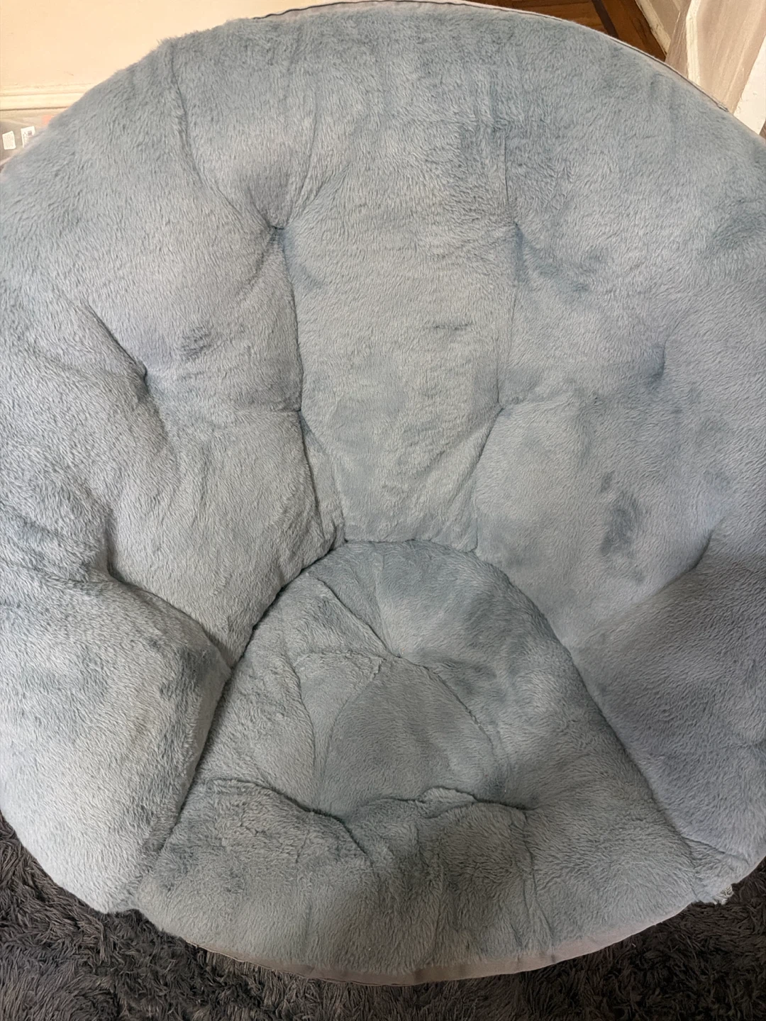 Light Blue Plush Saucer Chair - photo 2