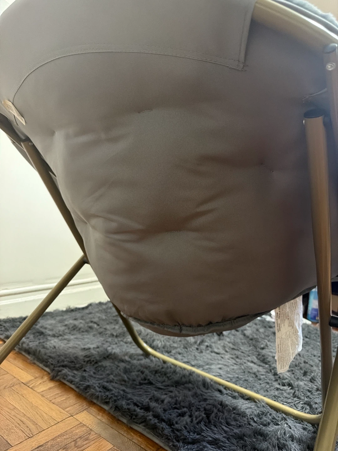 Light Blue Plush Saucer Chair - photo 4