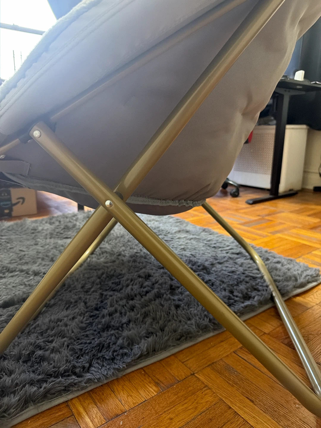 Light Blue Plush Saucer Chair - photo 5