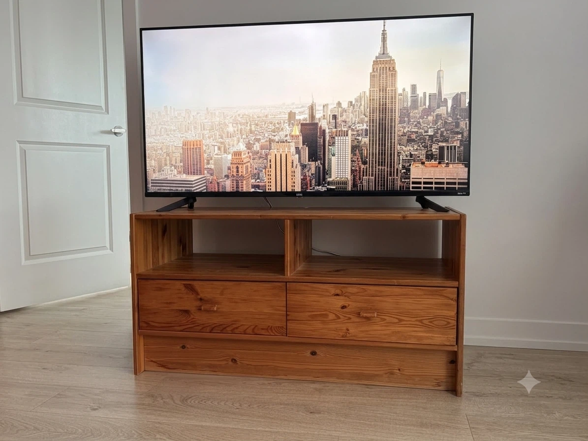 Wooden TV Stand with 2 Drawers