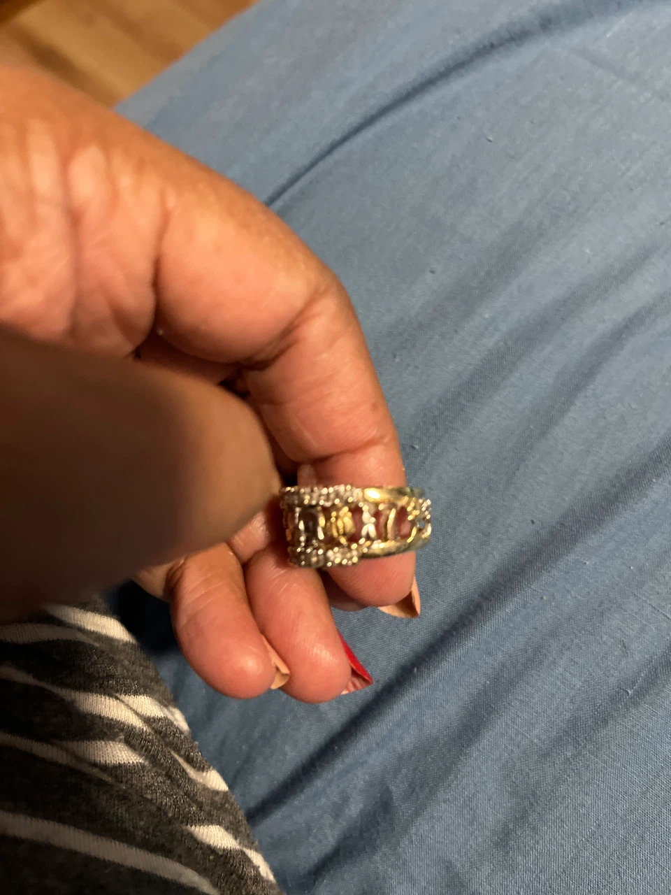 Gold Tone Elephant Ring with Clear Stones - photo 3