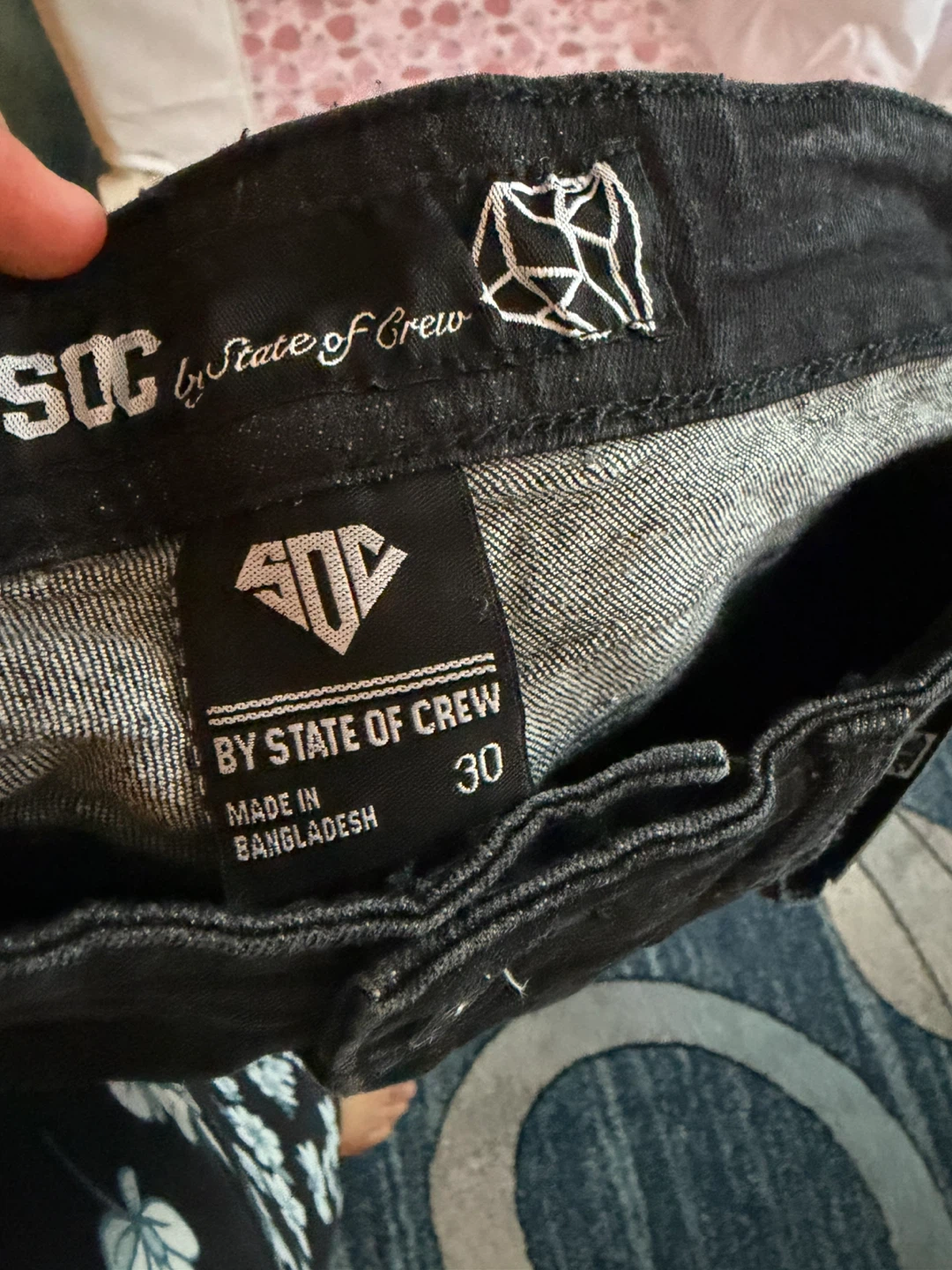 State of Crew Black Cargo Jeans Size 30 - photo 3
