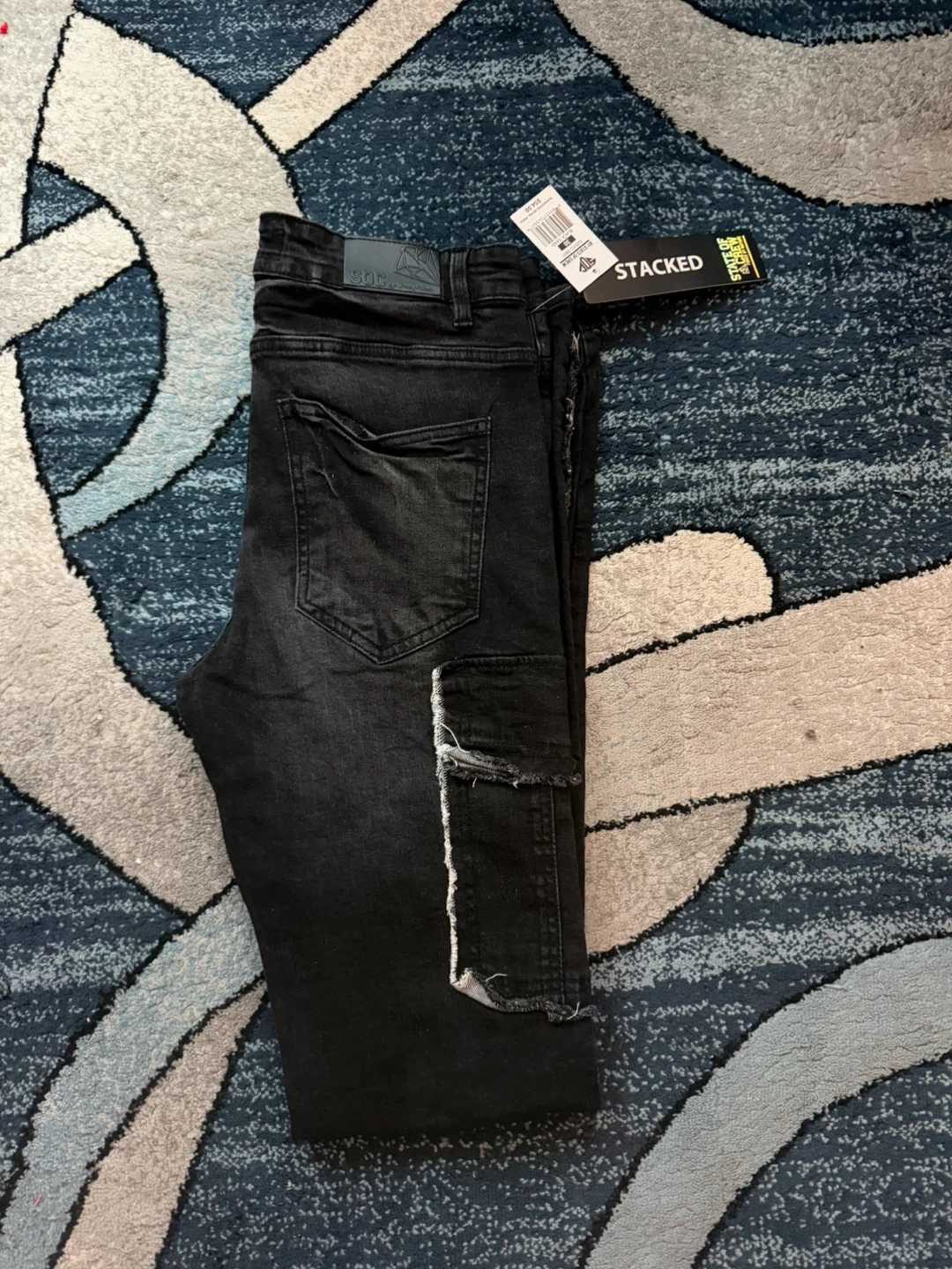 State of Crew Black Cargo Jeans Size 30 - photo 5