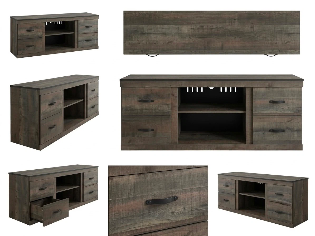 Rustic Farmhouse TV Stand with Storage