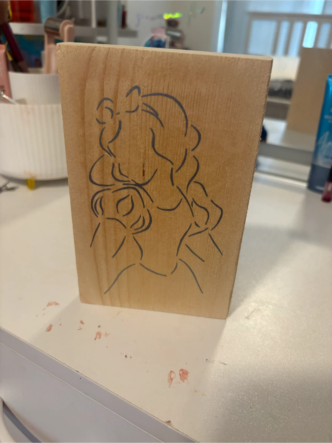 Wooden Block with Snow White