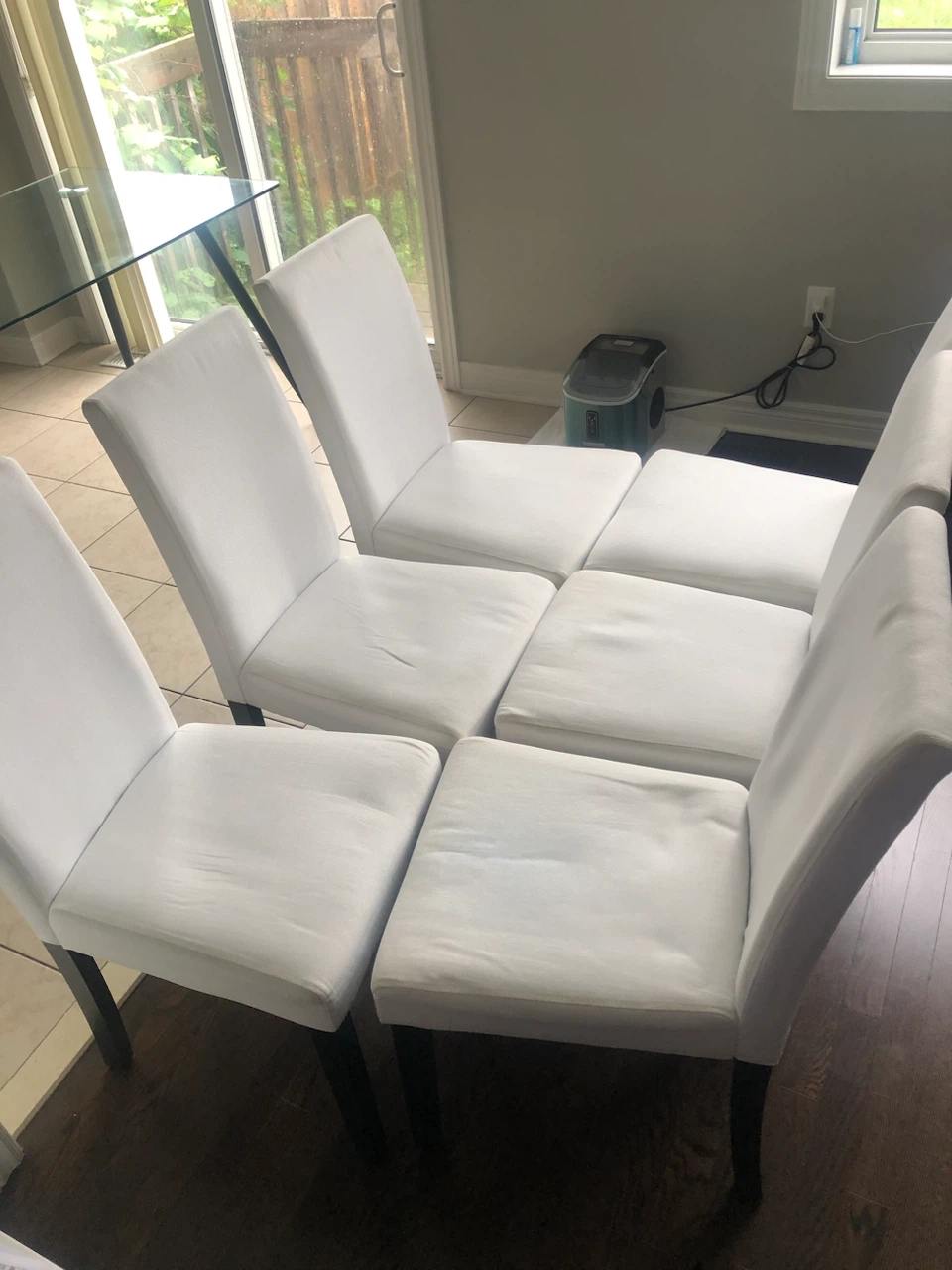 Glass Top Dining Table with 6 Chairs