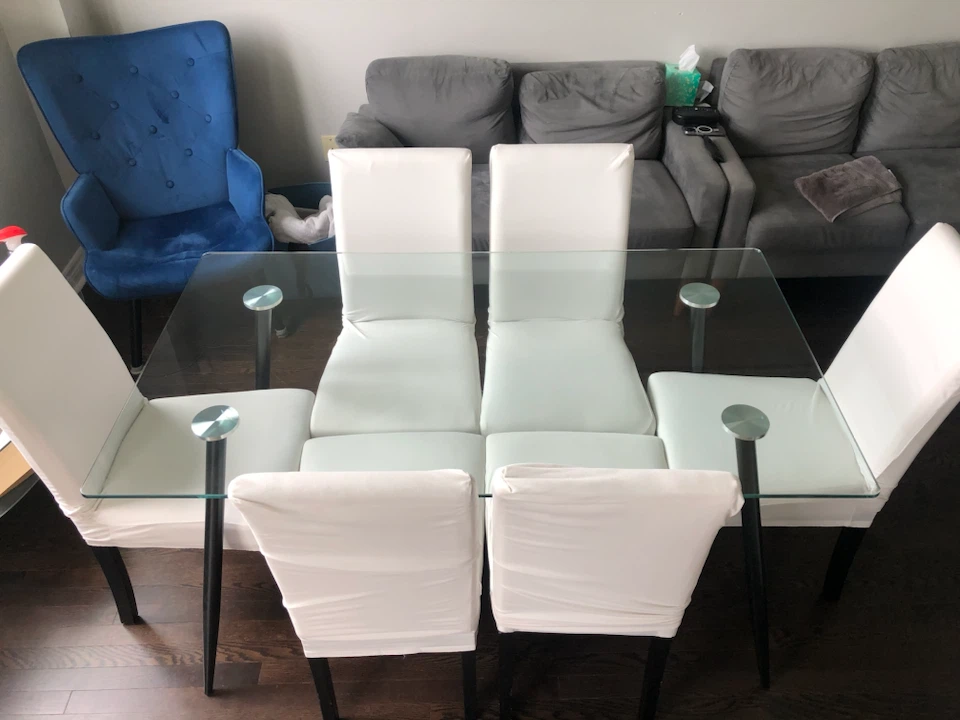 Glass Top Dining Table with 6 Chairs - photo 4
