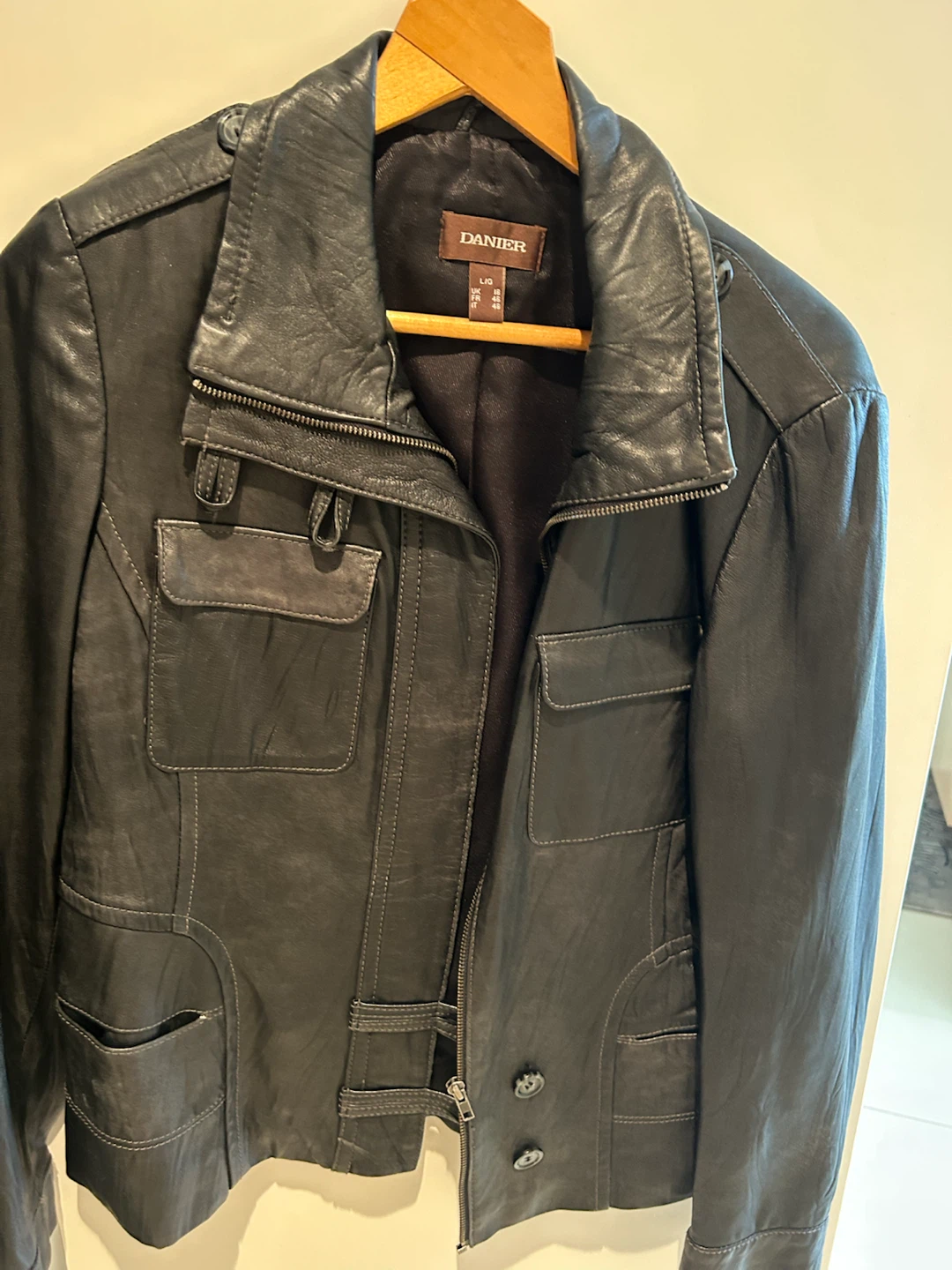 DANIEr MOTO Leather Jacket - Black - Size L