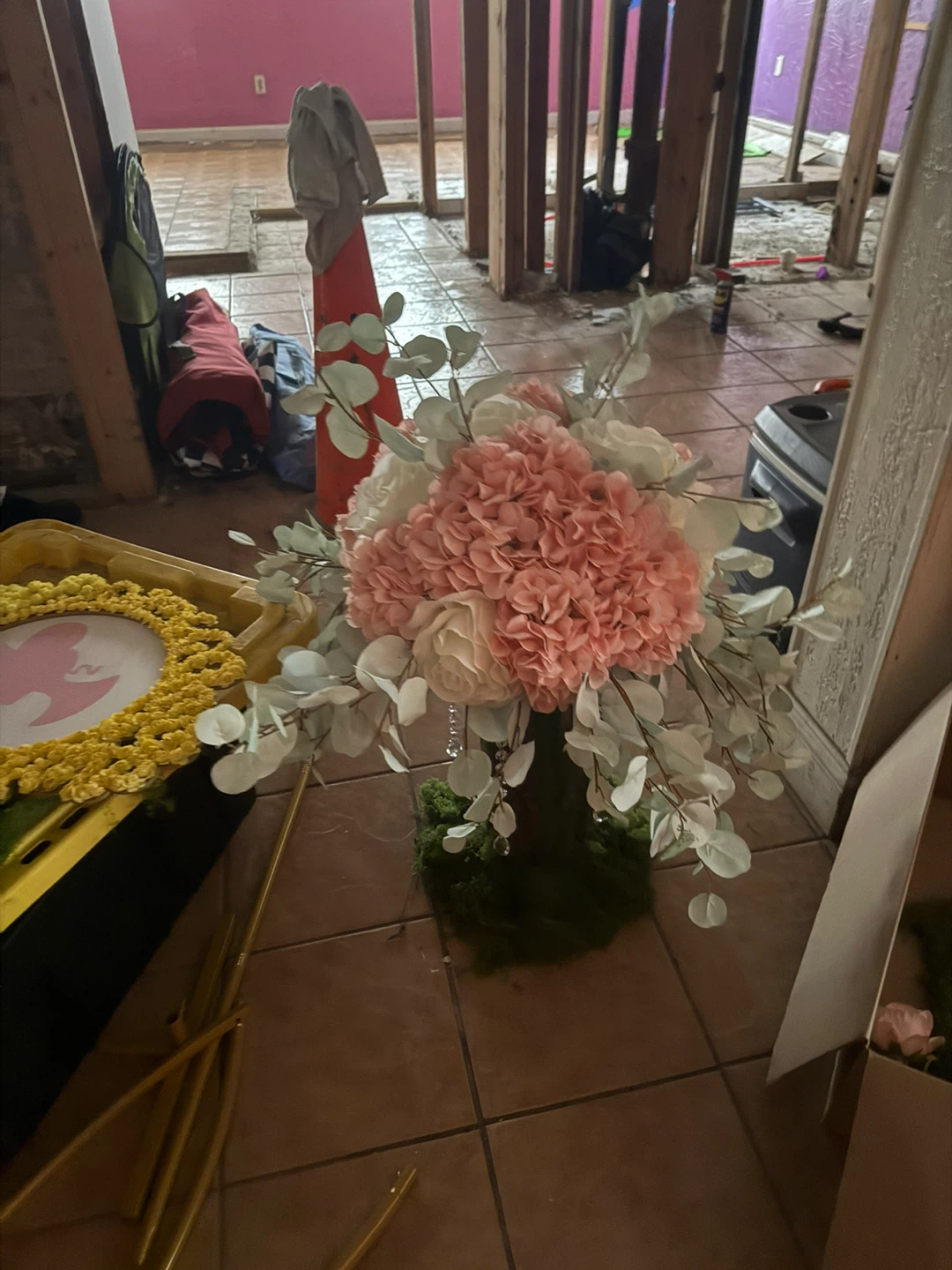Artificial Flower Arrangement - Pink and White Hydrangeas - photo 4