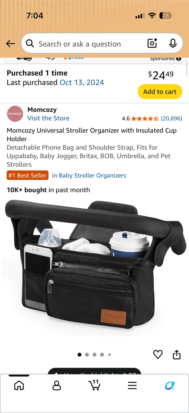 ZOOSKY Large Pet Stroller + Momcozy Organizer – 66 lb Capacity - photo 5