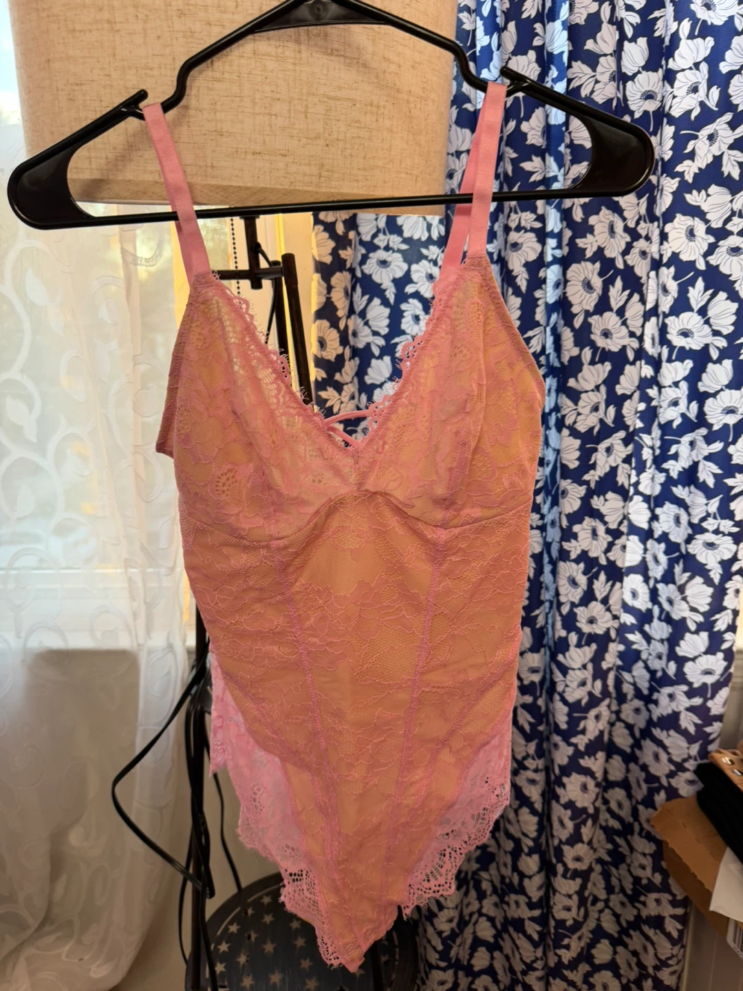 Pink Lace Teddy Bodysuit