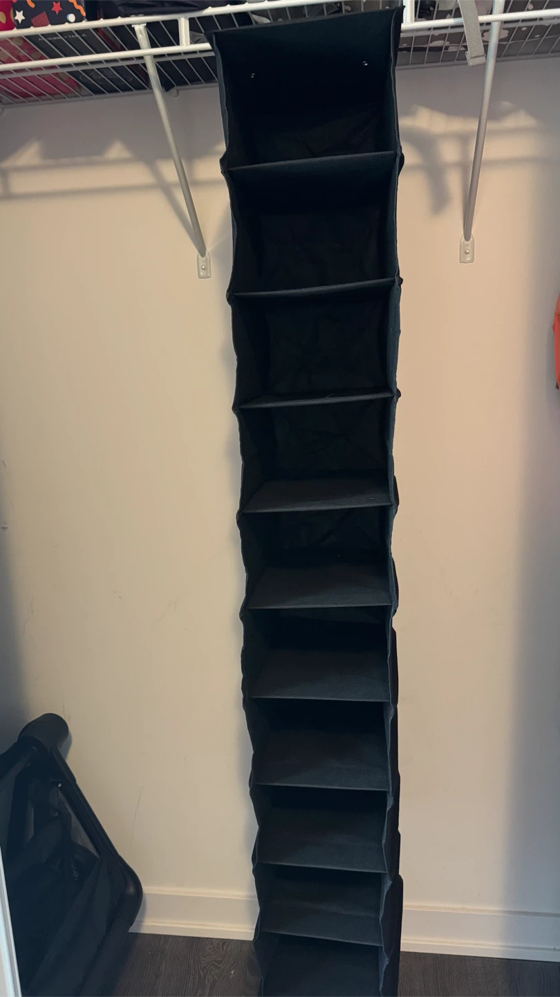 Black Hanging Closet Organizer Shelves - photo 2