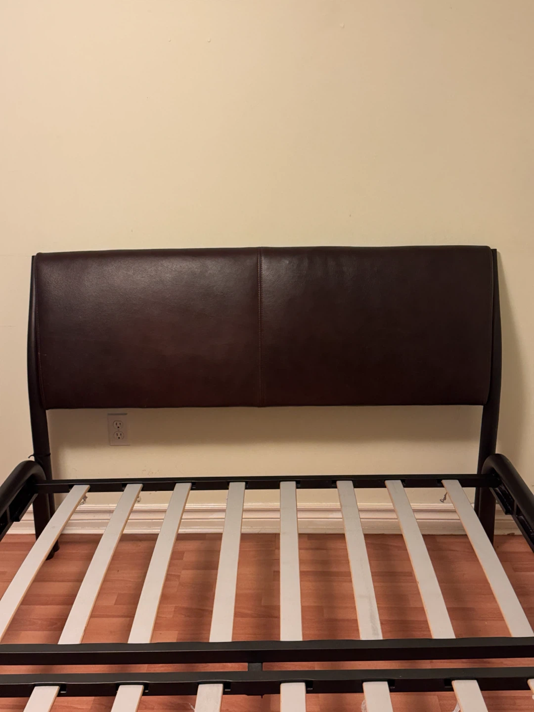 Double Size Iron Bed Frame with Padded Headboard - photo 2