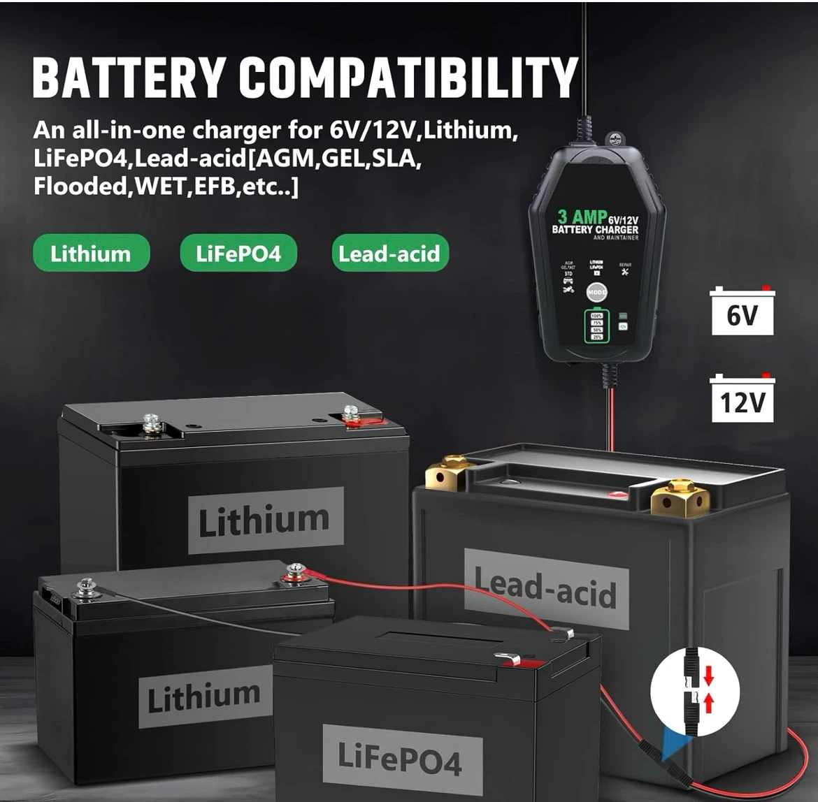 2 pack 3 Amp 6V/12V Battery Charger and Maintainer - photo 2