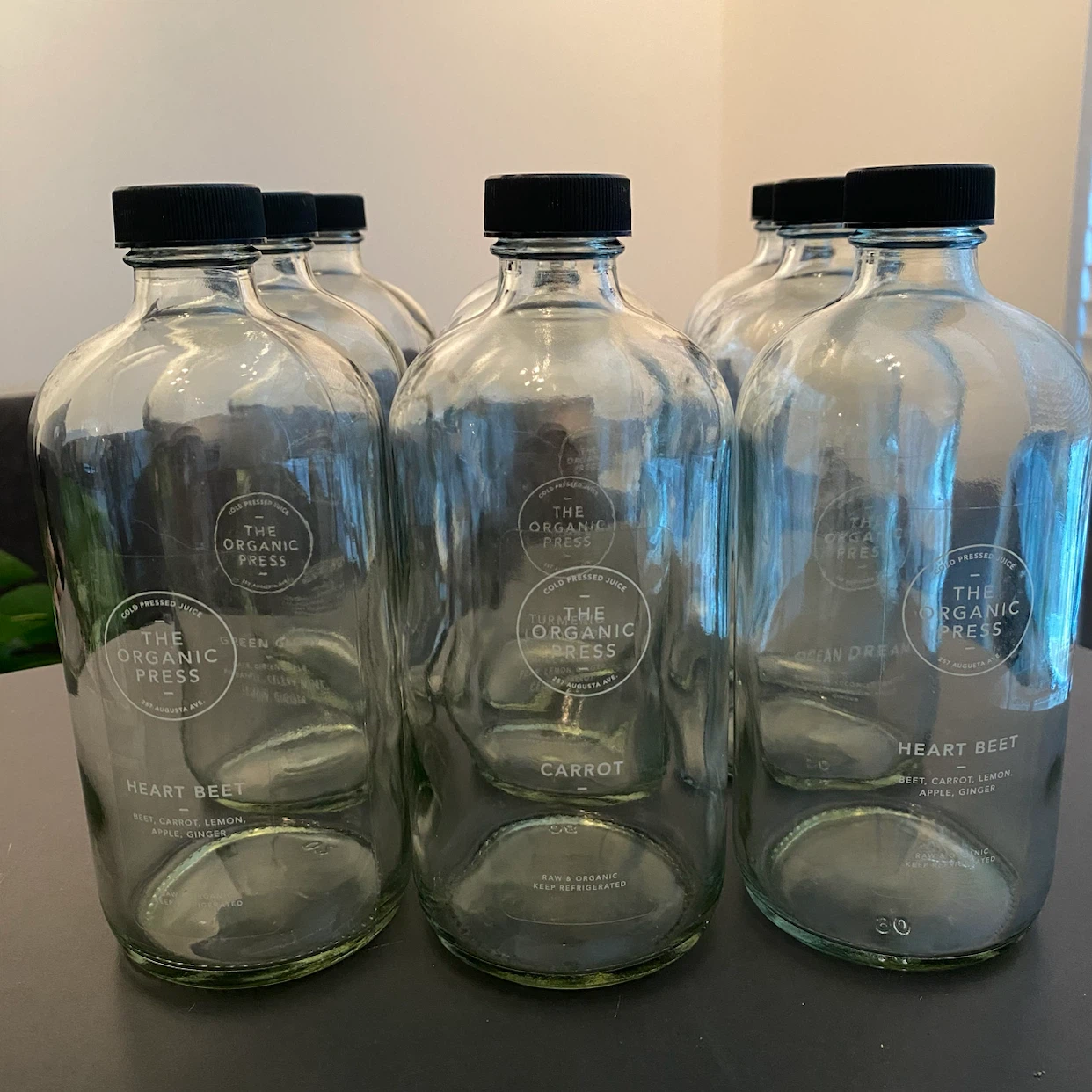 The Organic Press Glass Juice Bottles (Set of 9)