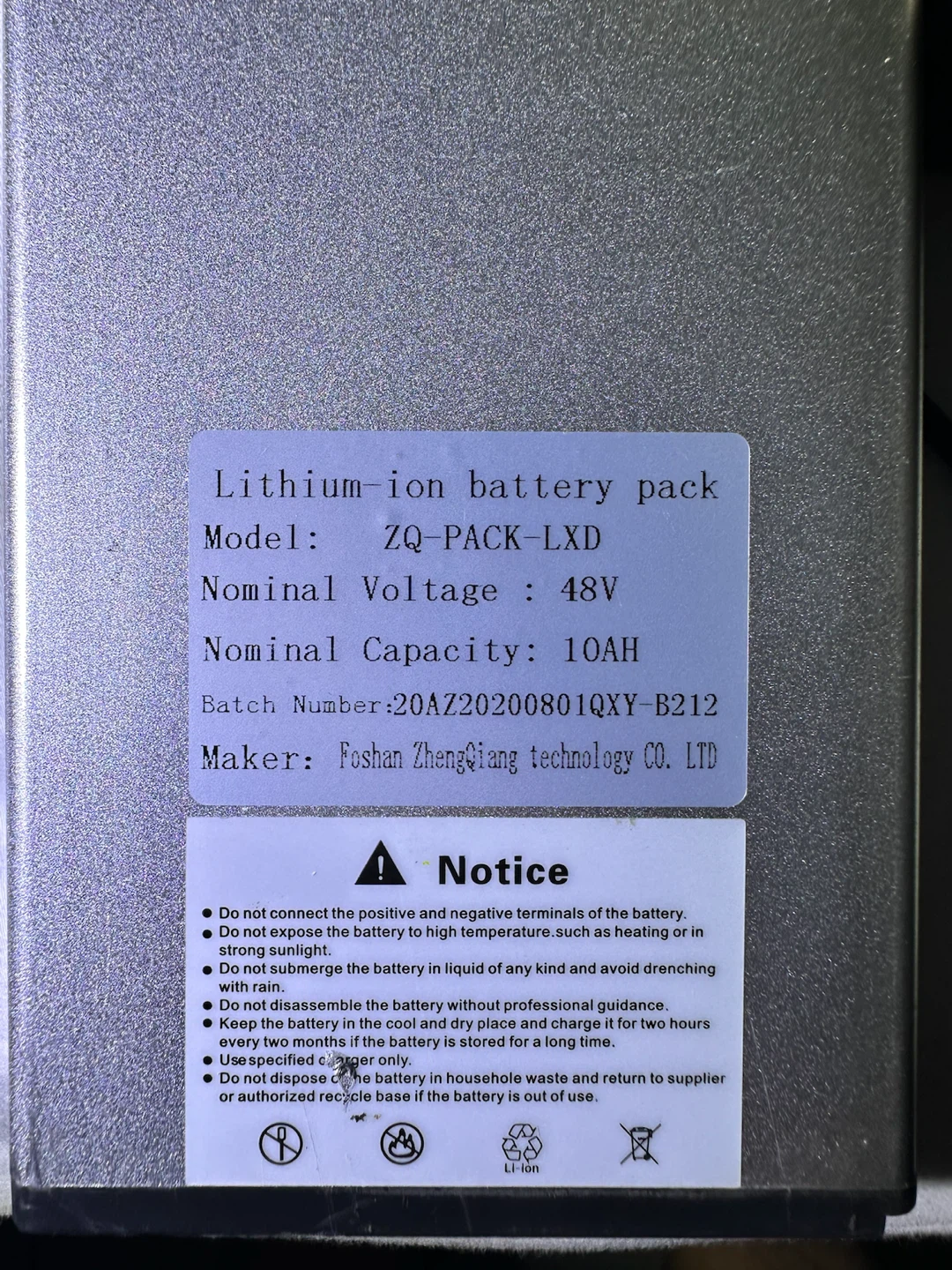 E-bike battery 48V 10AH - photo 2