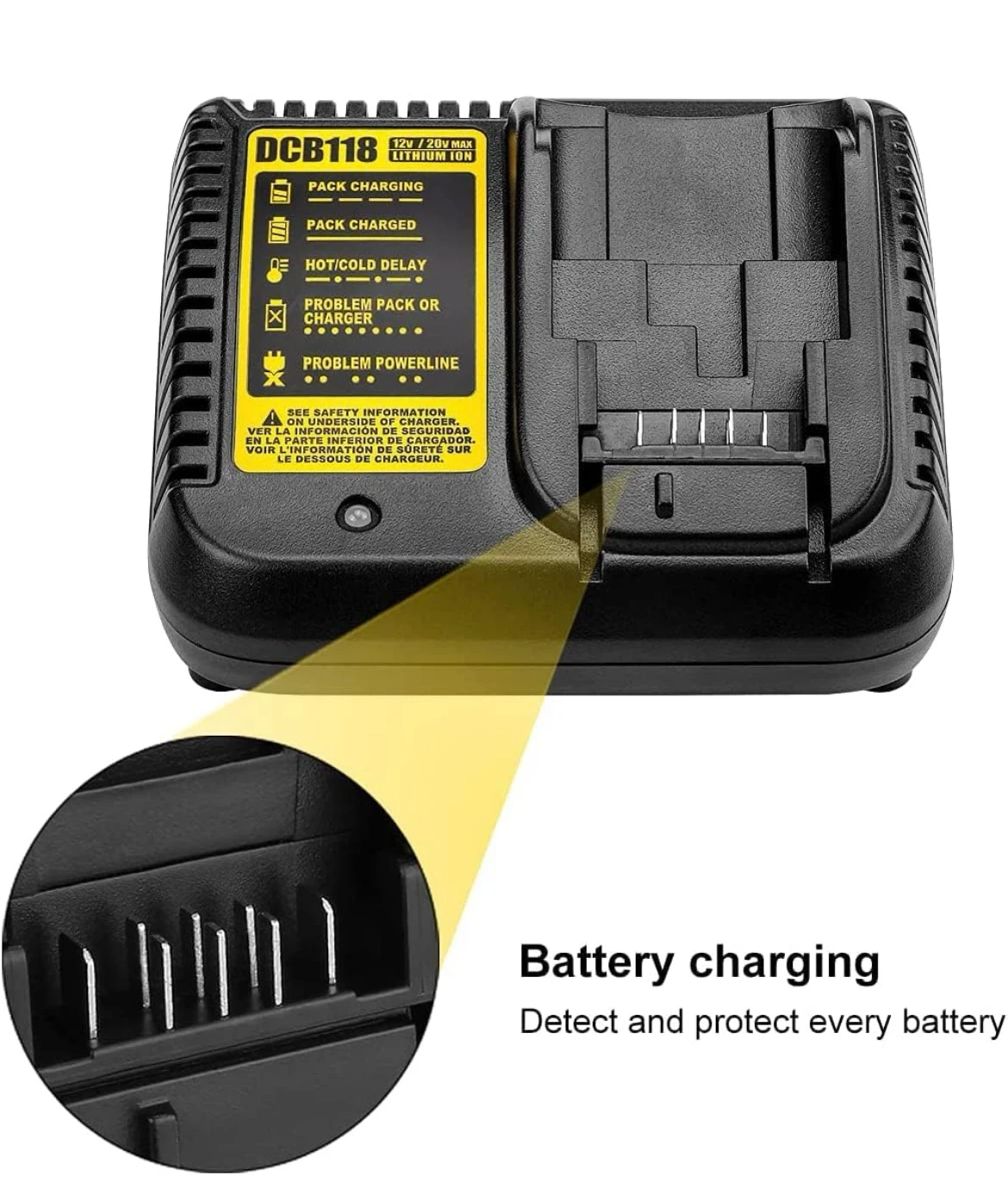 DCB118 Fast Charger for DeWalt 12V-20V Li-ion Batteries - photo 4