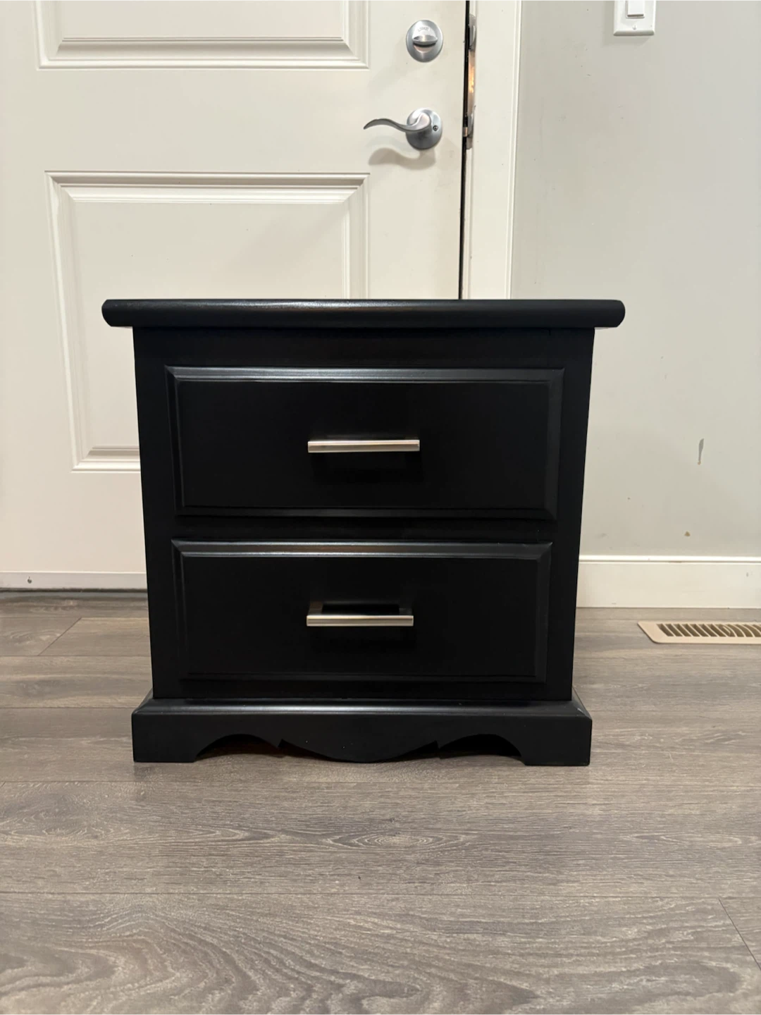 Black Two-Drawer Nightstand