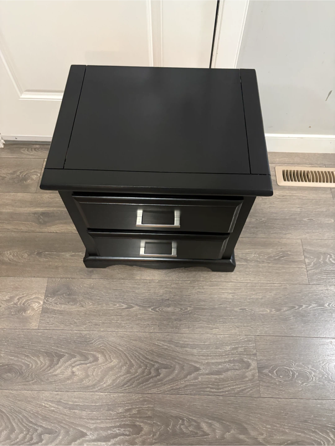 Black Two-Drawer Nightstand - photo 2