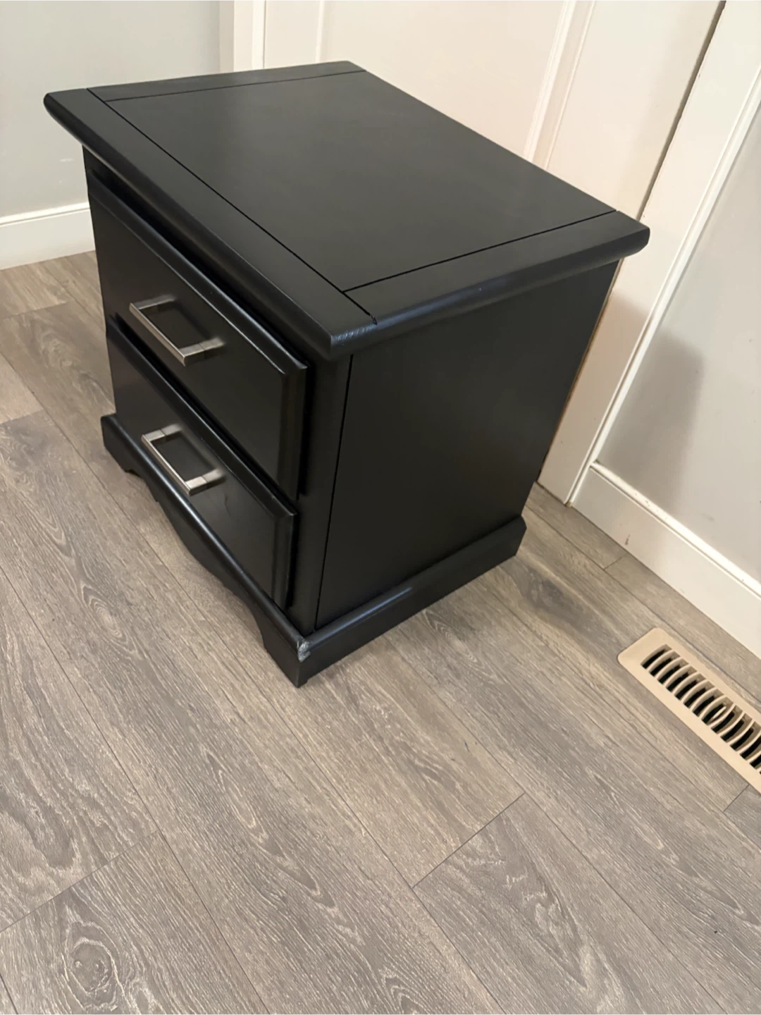 Black Two-Drawer Nightstand - photo 4