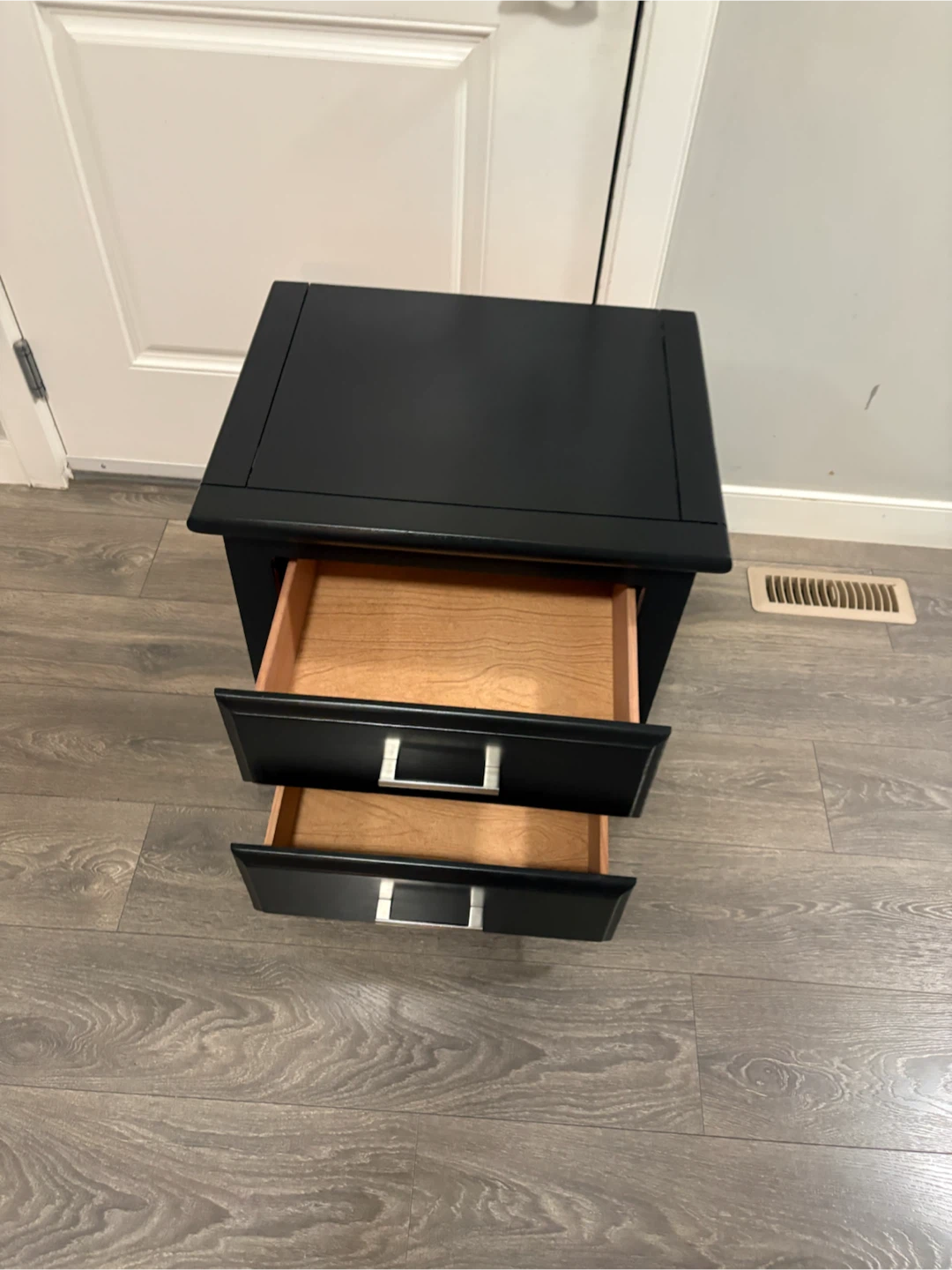 Black Two-Drawer Nightstand - photo 5