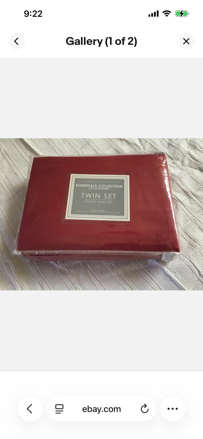 Essentials Collection Twin Sheet Set - Soft Microfiber - Red