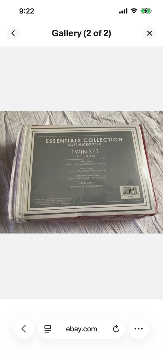 Essentials Collection Twin Sheet Set - Soft Microfiber - Red - photo 2