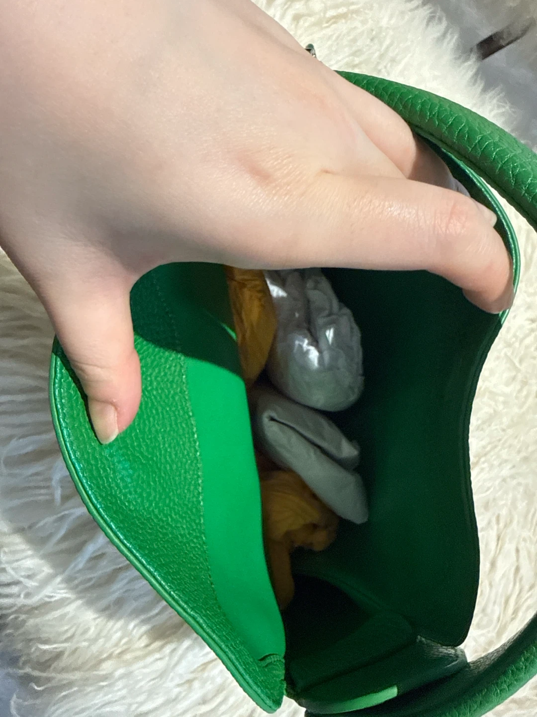 Designer Green Real Leather Handbag - photo 4