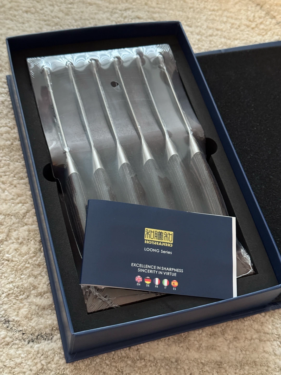 (READ FIRST) HOSHANHO Steak Knives Set of 6 with Block, 4.5 in - photo 2