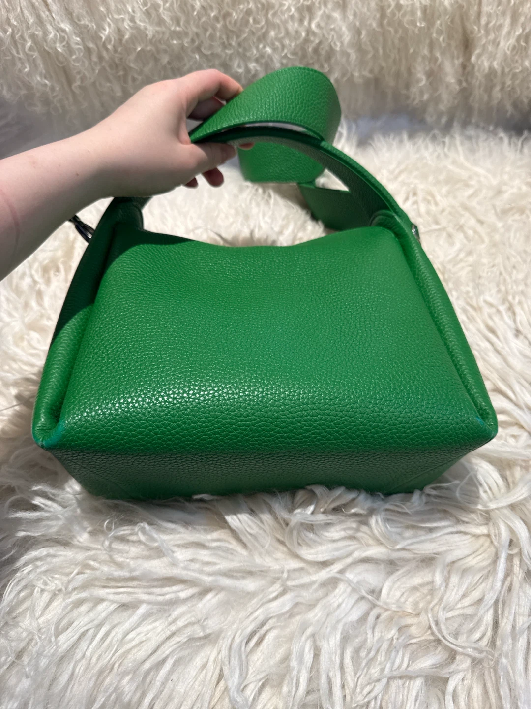 Designer Green Real Leather Handbag - photo 5